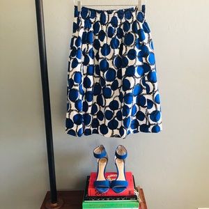 kate spade circles printed a-line skirt